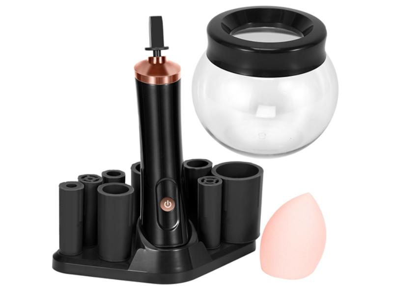 Picture of Fresh Fab Finds FFF-BLK-GPCT2255 Makeup Dryer Electric Cosmetic Makeup Machine Automatic Brush Cleaner Spinner with 8 Size Rubber Collars Wash & Day&#44; Black - Unisex