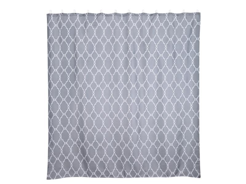 Picture of Fresh Fab Finds FFF-GPCT1910 70 x 70 in. Waterproof Drape Liner Print Polyester Fabric Bathroom Shower Curtain with 12 Hooks for Bathtub Shower Stall&#44; Gray - Unisex