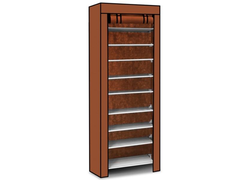 Picture of Fresh Fab Finds FFF-Brown-GPCT1356 10 Tiers DIY Dustproof Easy Assemble Tidy Non-Woven Fabric Holding Shoe Cabinet & Rack&#44; Brown&#44; Brown - 27 Pair - Unisex