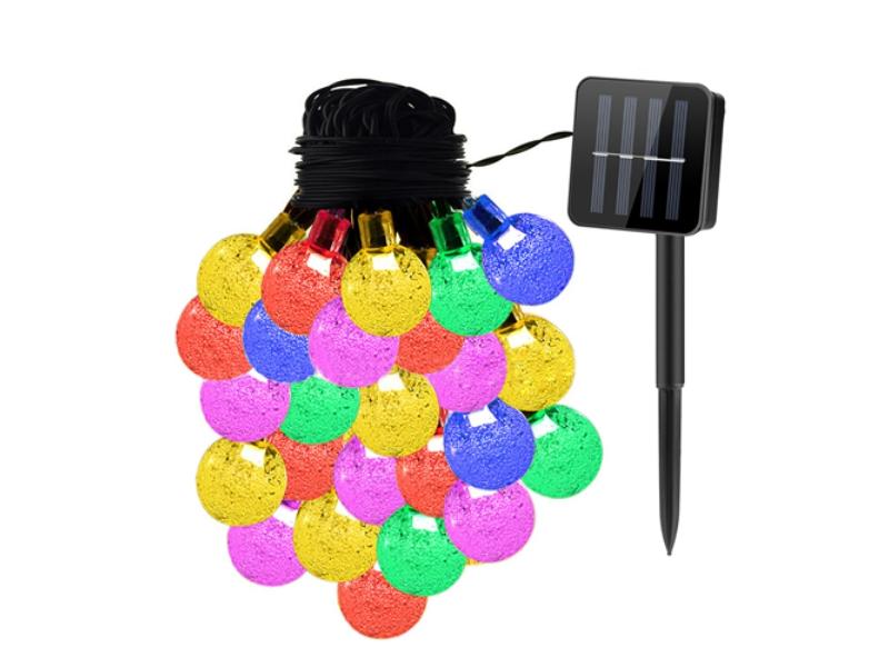 Picture of Fresh Fab Finds FFF-Color-GPCT1336 Globe String Solar Lights 30 Ball LED Fairy Solar Lamps 8 Lighting Modes IP65 Waterproof Decorative Lamp - Black