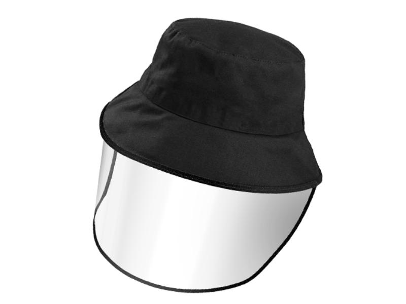 FFF-GPCT2360 Fishman Face Shield Removable Sun Bucket Cap Face Cover Protect Against UV Spitting Saliva Dust Wind Protective Hat, Black - Unisex