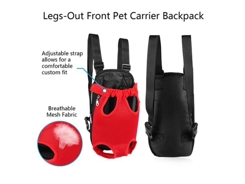 Picture of Fresh Fab Finds FFF-Red-M-GPCT1187 Legs Out Front Travel Bag Adjustable Shoulder Straps for Hiking Camping Shopping Biking Dog Carrier Backpack&#44; Red - Medium