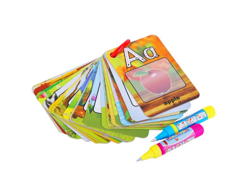 Picture of Fresh Fab Finds FFF-GPCT4074 Alphabet Water Coloring Cards with 2 Magic Water Pens Early Reusable for Kids Alphabet Painting Flashcards for Early Education&#44; Multi Color