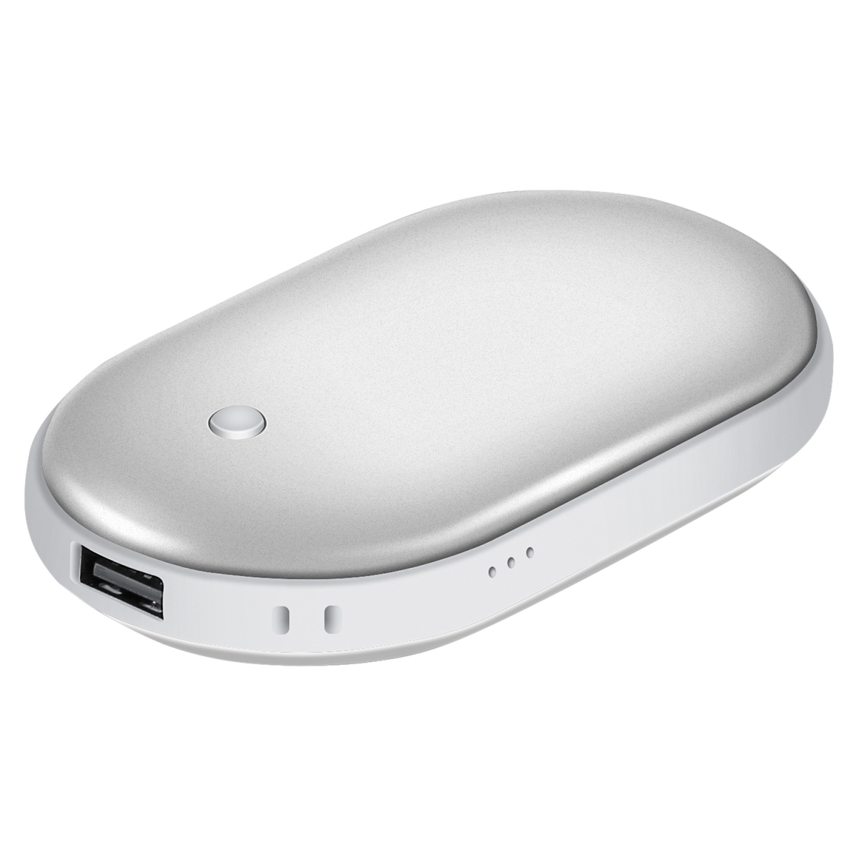 Portable 5000mAh Power Bank Rechargeable Pocket Double-Sided Heating Hand Warmer, Silver -  Olympian Athlete, OL4321870