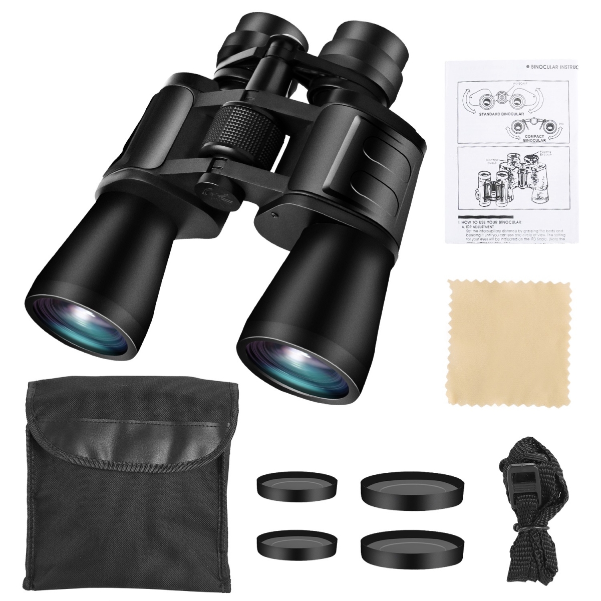 Picture of Fresh Fab Finds FFF-GPCT1335 Portable Zoom Binoculars with FMC Lens Low Light Night Vision for Bird Watching Hunting Sports Events Concerts Adults Kids&#44; Black