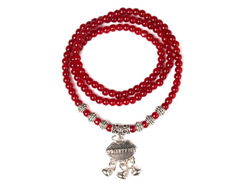 Picture of Fresh Fab Finds FFF-Red-GPCT415 Agate Beaded Good Lock Bracelet&#44; Red