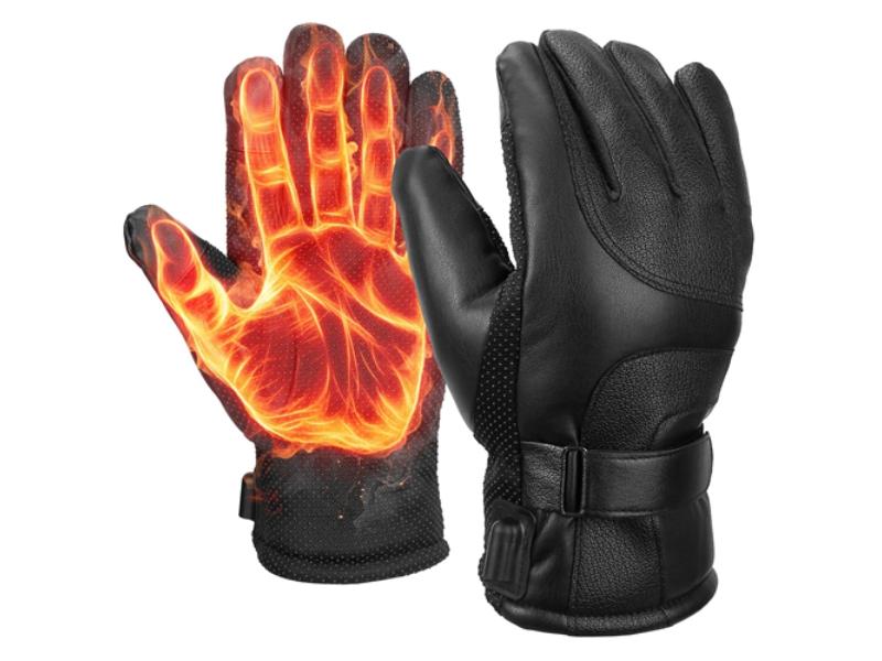 Picture of Fresh Fab Finds FFF-GPCT3325 Electric USB Plug Touchscreen Thermal Leather Windproof Winter Hands Warmer Unisex for Outdoor Motorcycle Cycling Skiing Heated Gloves&#44; Black