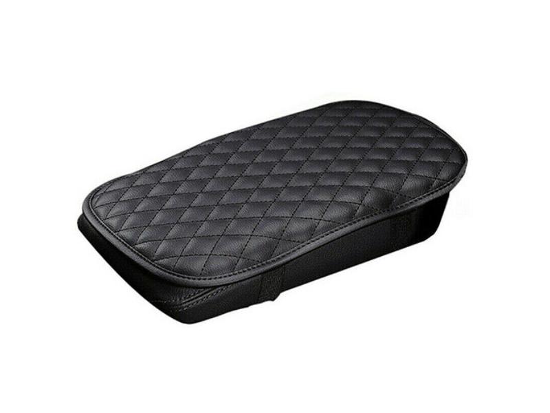PU Leather Auto Center Console Seat Box Protector Accessories Armrest Cushion Pad Fit Car Armrest Pad Cover for Vehicle SUV Truck Car, Black