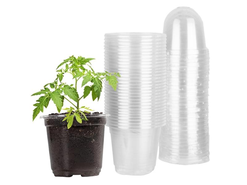 Plant Nursery Pots PET Flower Seed Starting Pots Container with Dome with Drainage Holes - 30 Piece