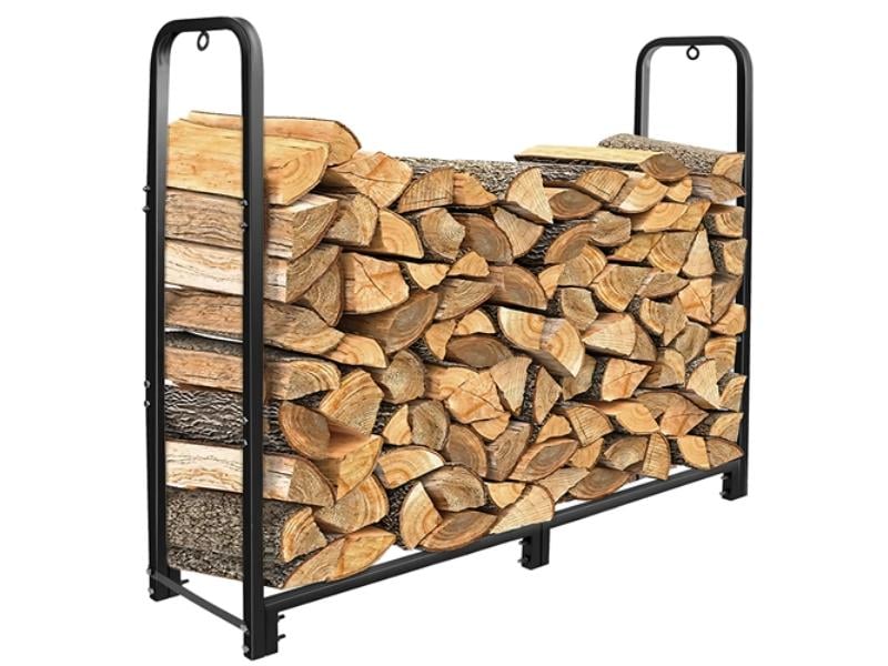 Picture of Fresh Fab Finds FFF-GPCT4250 Firewood Log Rack 2500 lbs Iron Wood Lumber Storage Stacking Rack 4.03 ft. Heavy Duty Pile Lumber Storage Holder for Fireplace Firepit&#44; Black