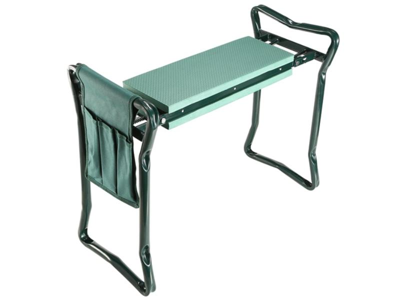 Foldable Garden Kneeler Seat with Kneeling Soft Cushion Pad Tools Pouch Portable Gardener Kneeling Bench Stool, Black
