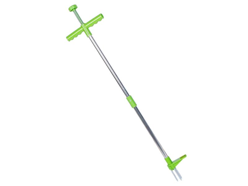 FFF-GPCT2918 Weed Puller Twister Stand Up Root Removal Hand Tool 3 Claws Aluminum Grass Manual Remover 38.98 in. Long Handle with Foot Pedal