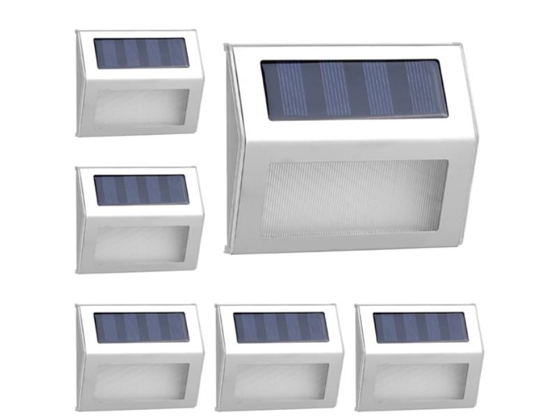 Picture of Fresh Fab Finds FFF-GPCT3461 Solar Step Lights Stainless Steel Outdoor Solar Deck Lights LED Fence Lamp for Outside Garden Backyard Patio Stair Wall&#44; White - Pack of 6