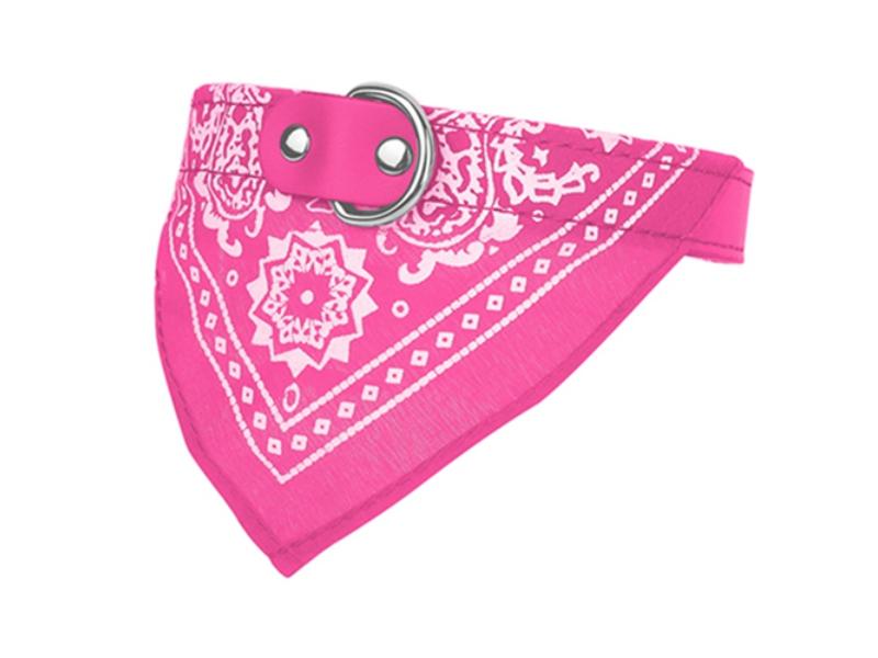 Picture of Fresh Fab Finds FFF-Pink-M-GPCT1298 Adjustable Bandana Leather Pet Collar Triangle Scarf&#44; Pink - Medium