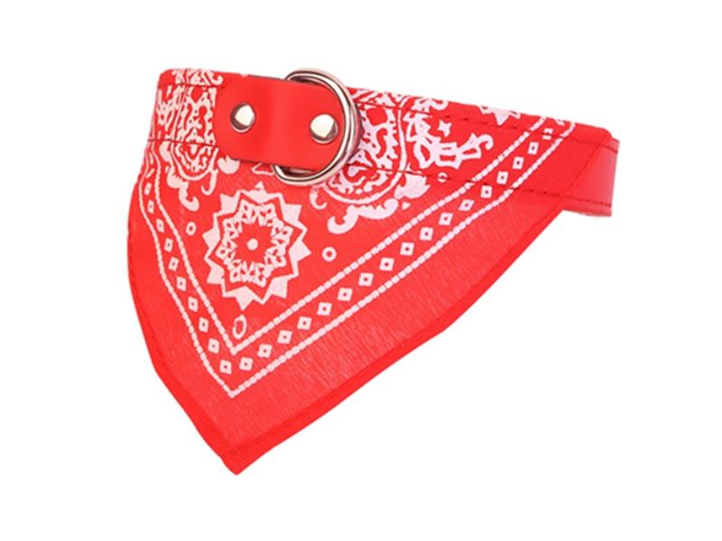 Picture of Fresh Fab Finds FFF-Red-L-GPCT1298 Adjustable Bandana Leather Pet Collar Triangle Scarf&#44; Red - Large