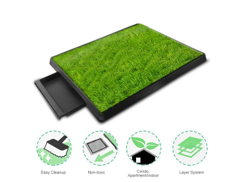 Picture of Fresh Fab Finds FFF-GPCT1334 Dog Potty Training Artificial Grass Pad Pet Cat Toilet Trainer Mat Puppy Tray Turf for Small & Medium Dogs Indoor Outdoor Use