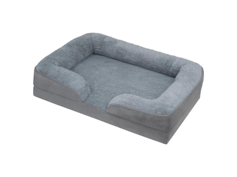Picture of Fresh Fab Finds FFF-L-GPCT4495 Soft Warm Plush Puppy Cozy Nest Sofa Non-Slip Bed Cushion Mat Removable Washable Cover Waterproof Lining Cat Bed for Small & Medium&#44; Gray - Large