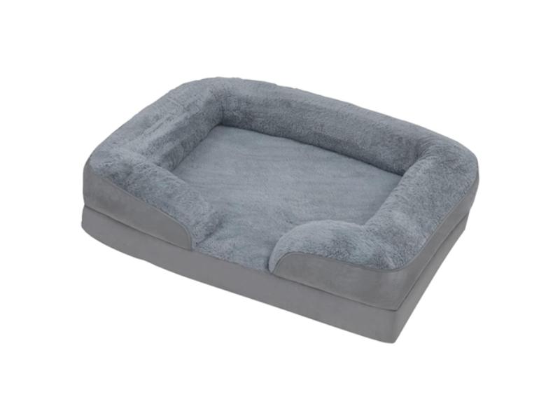 Picture of Fresh Fab Finds FFF-M-GPCT4495 Pet Soft Warm Plush Puppy Cozy Nest Sofa Non-Slip Bed Cushion Mat Removable Washable Cover Waterproof Lining Bed for Small & Medium&#44; Gray - Medium