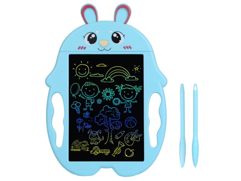 Picture of Fresh Fab Finds FFF-Rabbit-Blue-GPCT3862 8.5 in. LCD Writing Tablet Electronic Colorful Graphic Doodle Board Kid Educational Learning Mini Drawing Pad with Lock Switch 2 Stylus Pens 2 Handles&#44; Blue