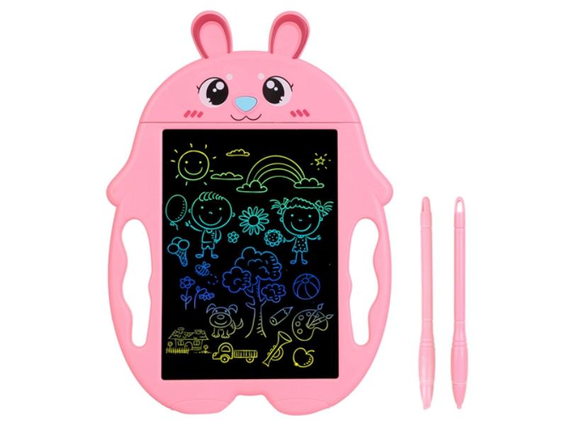 Picture of Fresh Fab Finds FFF-Rabbit-Pink-GPCT3862 8.5 in. LCD Writing Tablet Electronic Colorful Graphic Doodle Board Kid Educational Learning Mini Drawing Pad with Lock Switch 2 Stylus Pens 2 Handles&#44; Pink