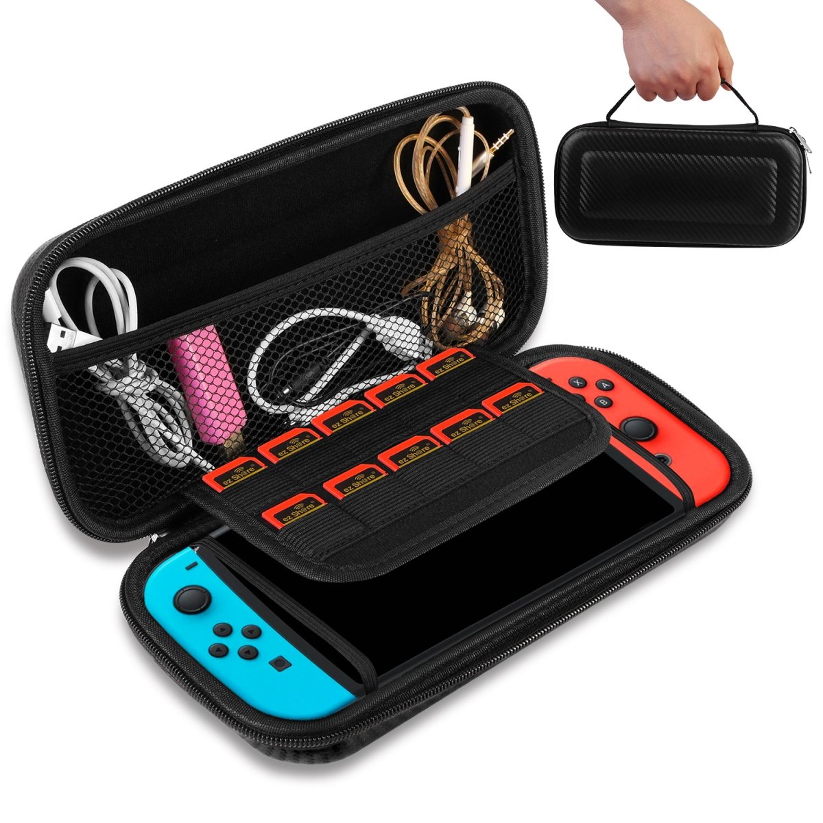 FFF-Black-GPCT1199 Portable Carry Case for Nintendo Switch Console Protective Hard EVA Case Shell Pouch, Black -  Fresh Fab Finds