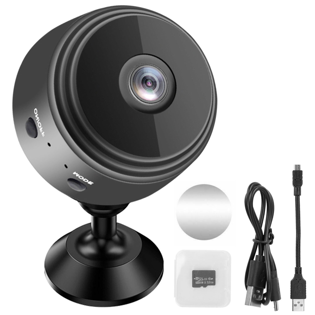 FFF-GPCT3163 Wireless Wi-Fi IP Home 1080P Full HD Surveillance Camera Nanny Cam with 32GB MMC Card, Black -  Fresh Fab Finds