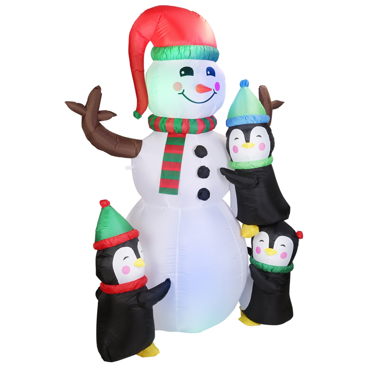 Picture of Fresh Fab Finds FFF-GPCT4381 5.9 ft. Christmas Inflatable Outdoor Decoration Snowman Penguin Blow Up Yard Decoration with LED Light Built-in Air Blower for Winter Holiday Xmas Garde&#44; Multi Color