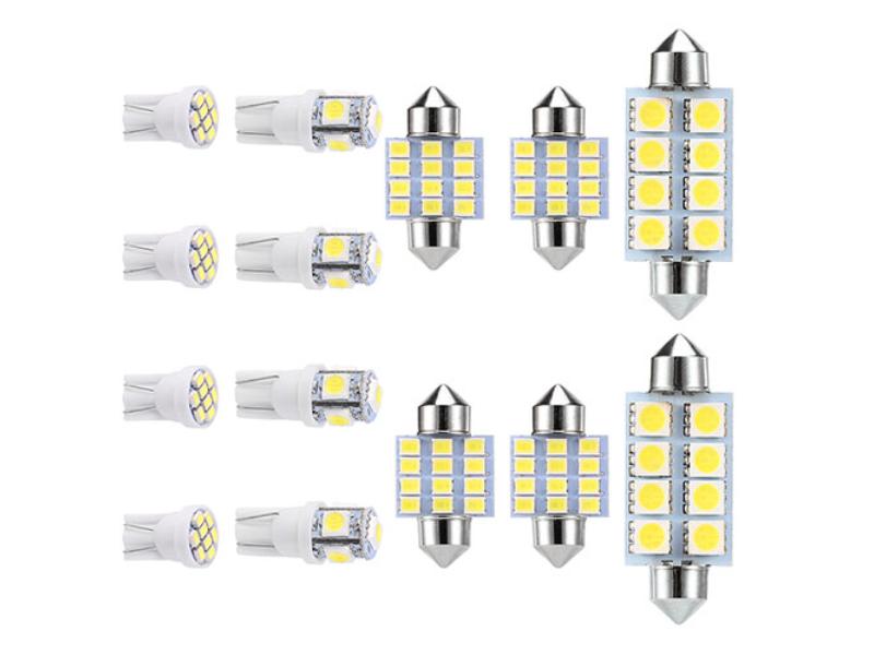 Picture of Fresh Fab Finds FFF-GPCT1740 31 & 41 mm T10 Festoon LED Interior Dome Map LED Lights License Plate Trunk Side Positioning 6000K Light Bulb&#44; White - 14 Piece