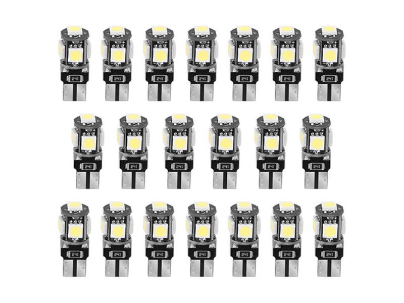 Picture of Fresh Fab Finds FFF-GPCT1766 T10 SMD5050 LED Light Bulbs 6000K Wedge Light Lamps Dome Map License Plate Car Interior Festoon Lights Kits - 20 Piece