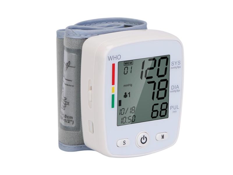 Picture of Fresh Fab Finds FFF-GPCT2428 Blood Pressure Monitor Wrist Digital High Blood Pressure Cuff Heartbeat Tester with 90 x 2 Reading Memory 2 in. LCD Screen Storage Box&#44; White