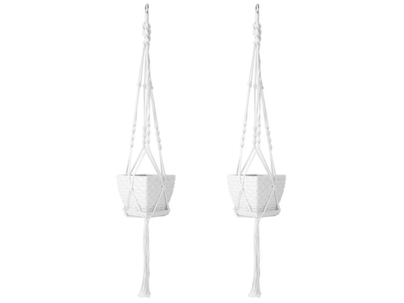 Picture of Fresh Fab Finds FFF-GPCT3111 40 in. Plant Hanger Flowerpot Net Bag Cotton Rope Plant Hangers 4 Legs Plant Hanger for Round & Square Plant Pot - 4-11 in. - 2 Piece