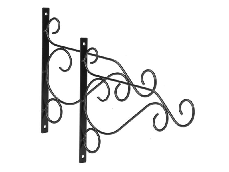 Picture of Fresh Fab Finds FFF-GPCT3151 Iron Plant Hanging Bracket Wall Hooks Plant Hanger for Bird Feeder Lanterns Wind Chimes&#44; Black - 2 Piece