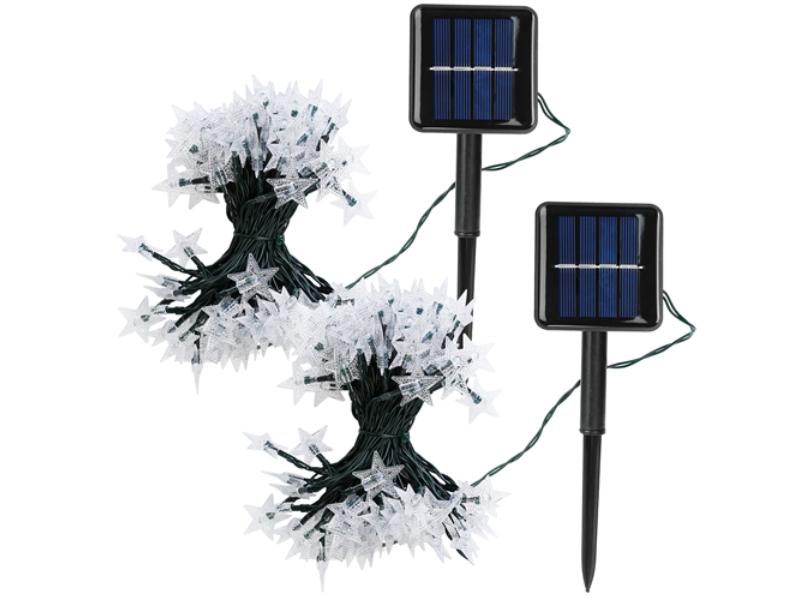 Picture of Fresh Fab Finds FFF-Color-GPCT3066 39.3 ft. Solar Powered String Lights 100LED Beads Fairy Star Lights IP65 Waterproof Decorative Garden Party Christmas Tree Stake Lamps with 8 Light&#44; Black - 2 Piece