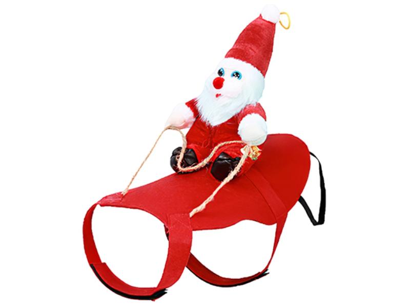 Picture of Fresh Fab Finds FFF-XL-GPCT4499 Pet Christmas Costumes Red Winter Coat for Dog Riding Santa Claus with Bell Clothes Year Outfit Cosplay Costumes Party Dress Up for Cats&#44; Red - Extra Large