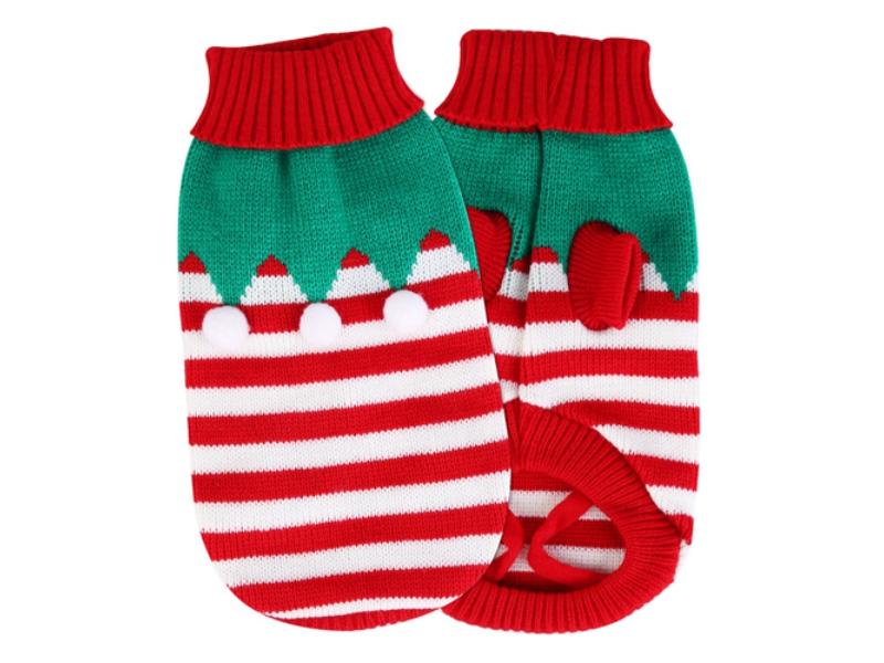 Picture of Fresh Fab Finds FFF-Furball-L-GPCT4514 Turtleneck Christmas Clothes Snowman Stripes Costume Winter Holiday Sweater for Small Medium Kitten Puppy Cats & Dogs&#44; Multi Color - Large