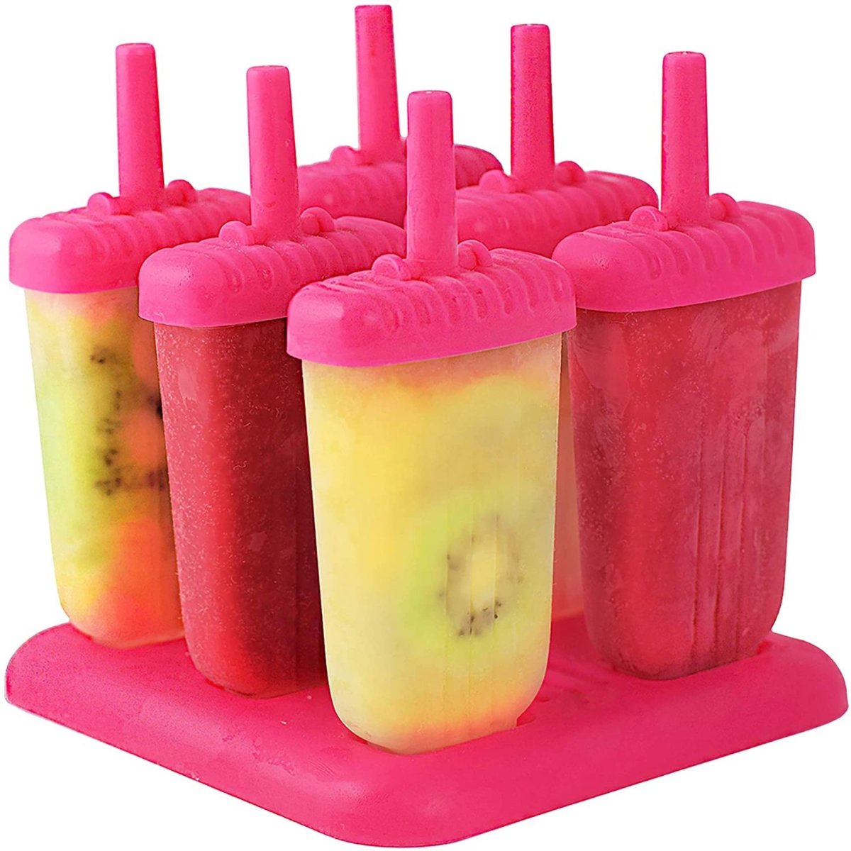 Picture of Fresh Fab Finds FFF-HotPink-GPCT2910 6Pcs Reusable Ice Pop Maker&#44; DIY Ice Cream Bar Mold - Homemade Iced Snacks&#44; Plastic Popsicle Mold