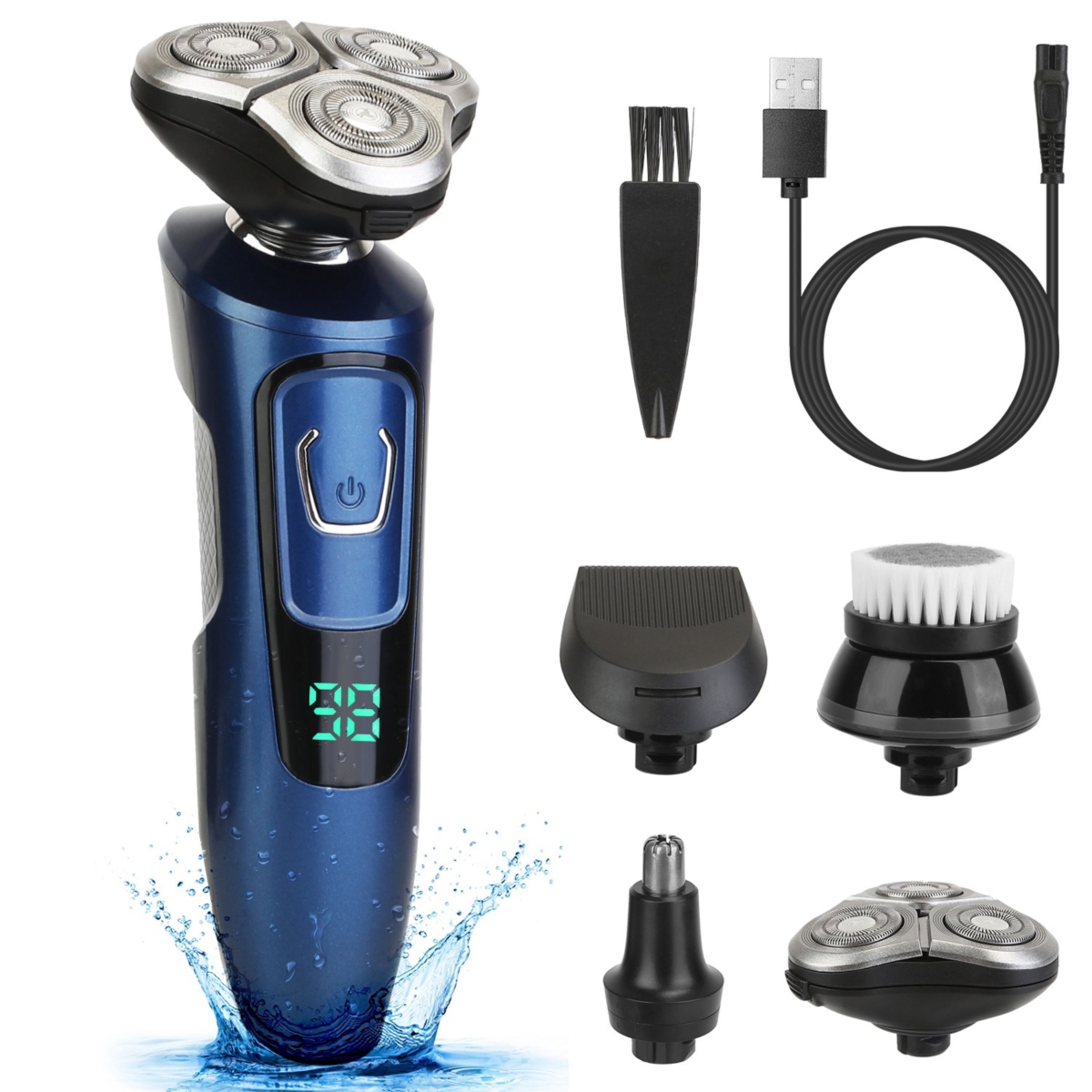 Picture of Fresh Fab Finds FFF-GPCT3701 4-in-1 Rechargeable Shaver Kit: Electric Razor&#44; Head Beard Trimmer&#44; IPX7 Waterproof&#44; Dry/Wet Grooming. Cordless.