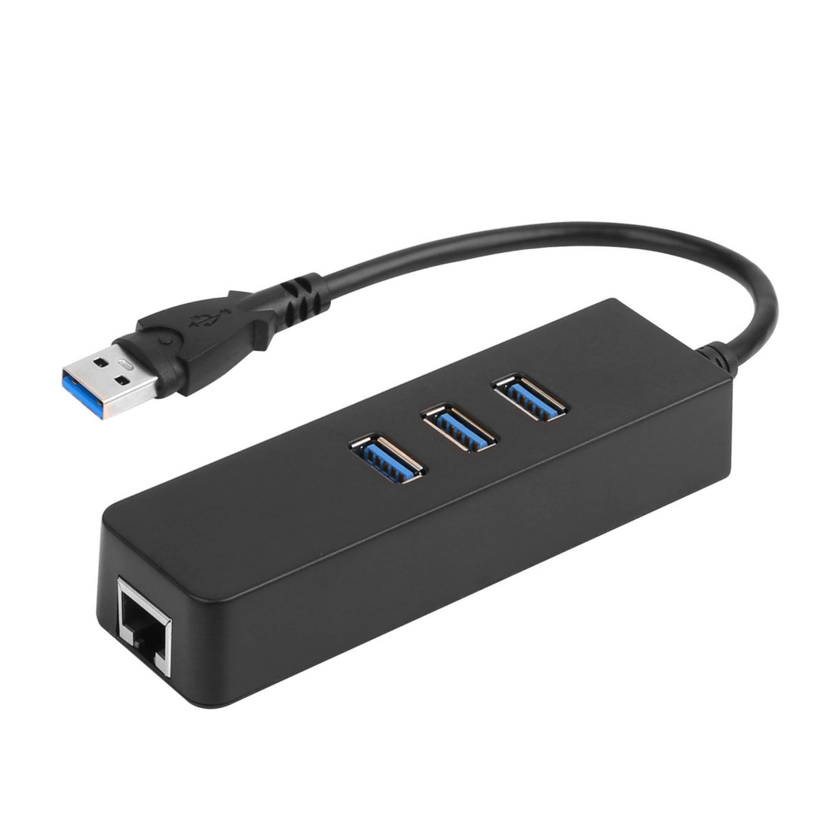 3-Port USB 3.0 Hub + Gigabit Ethernet Adapter - 10/100/1000 Mbps LAN Converter - RJ45 Wired USB Network Adapter -  Pcordenador personal, PC4368070