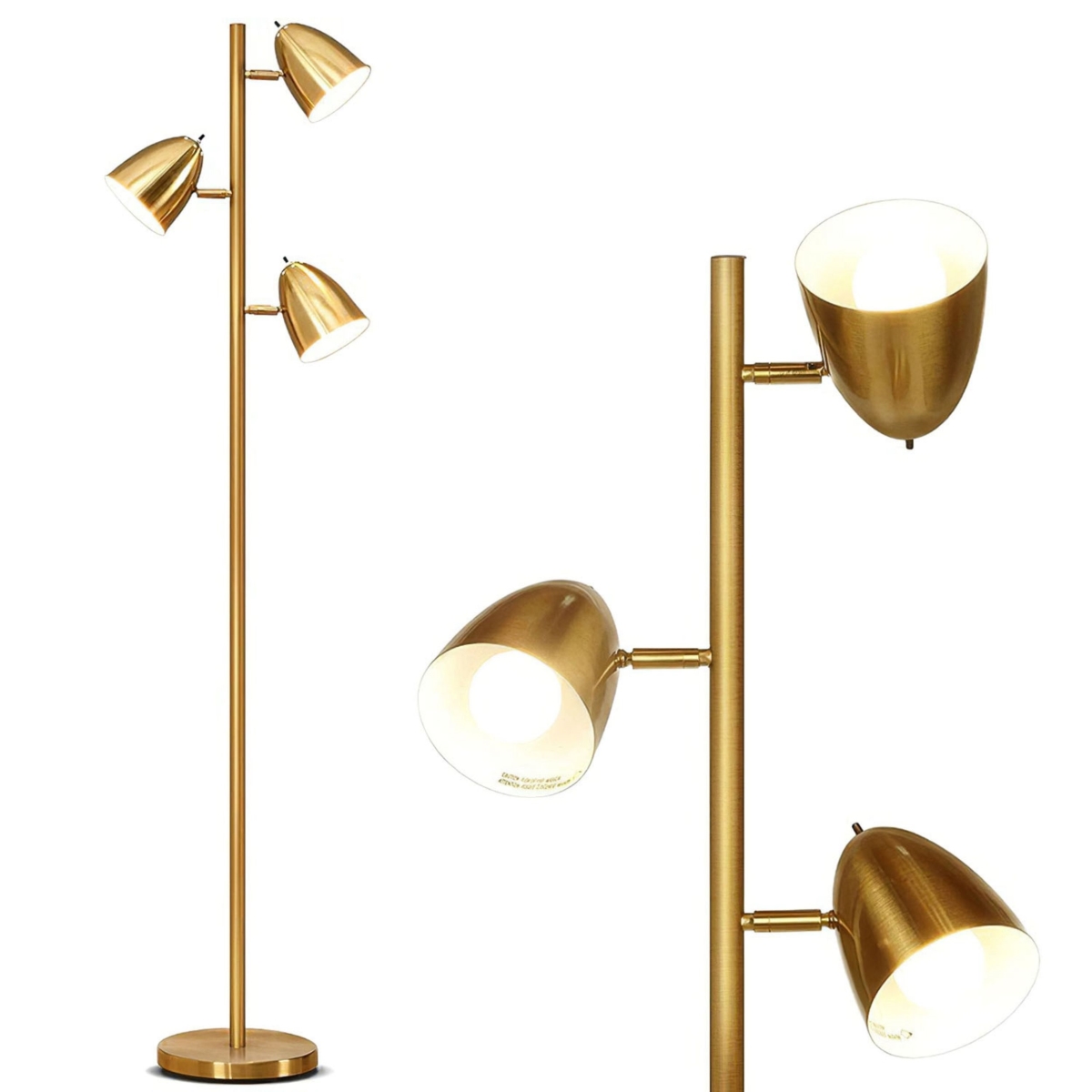 Picture of Fresh Fab Finds FFF-Gold-GPCT4079 Black Tree Floor Lamp- 3 Color Temp Reading LED- 360 Adjustable- Separate Switch- Living Room/Bedroom Light