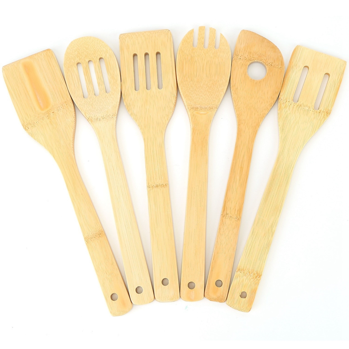 Picture of Fresh Fab Finds FFF-GPCT2333 6Pc Bamboo Wooden Spoons and Spatula Set - Nonstick Cookware Kitchen Tools