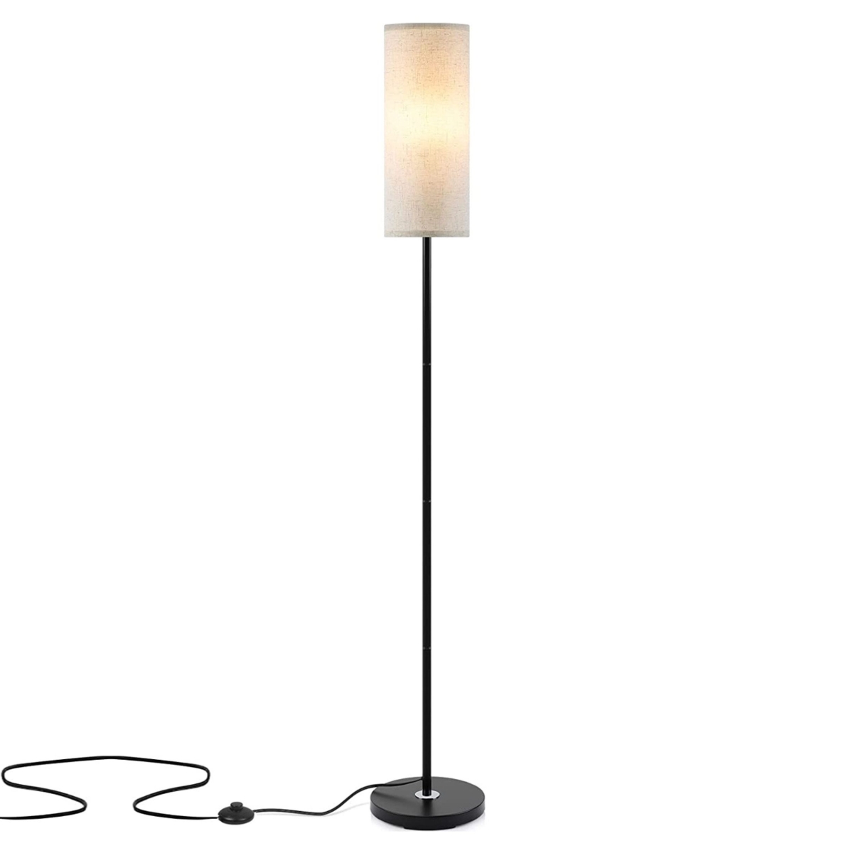 Picture of Fresh Fab Finds FFF-GPCT4097 74.8in Tall Floor Lamp&#44; 3200K Warm Yellow Light&#44; Modern&#44; Foot Switch&#44; 6W Bulb - Bedroom & Living Room Decorative Standing Lamp