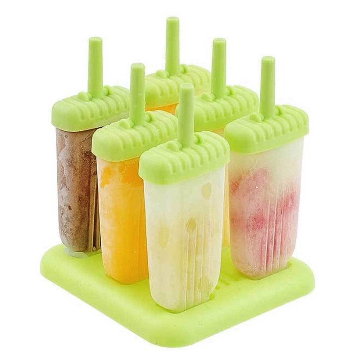 Picture of Fresh Fab Finds FFF-Green-GPCT2910 6Pcs Reusable Ice Pop Maker&#44; DIY Ice Cream Bar Mold - Homemade Iced Snacks&#44; Plastic Popsicle Mold