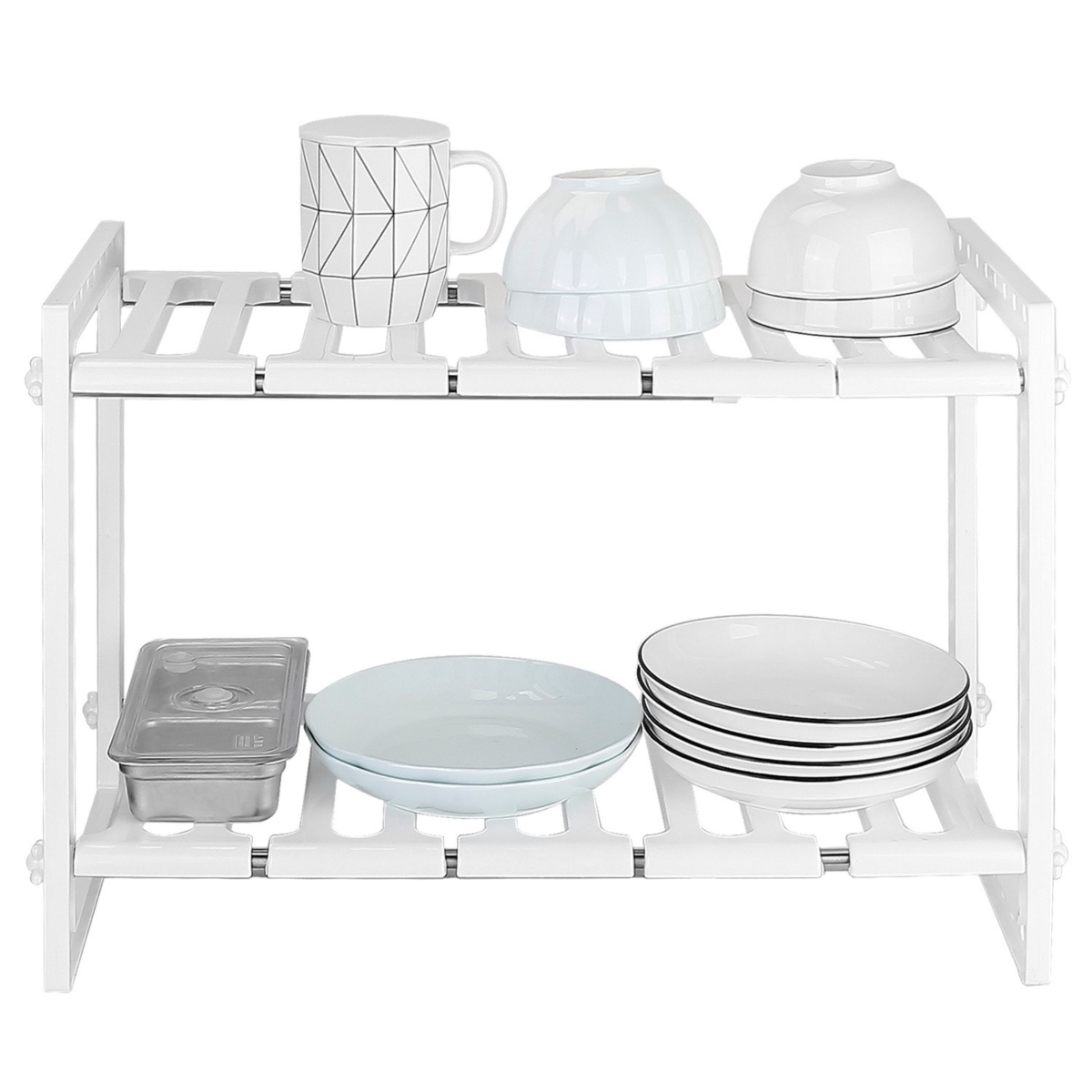Picture of Fresh Fab Finds FFF-GPCT3132 2-Tier Under Sink Rack 22LB Max Load Retractable Kitchenware Storage Shelf