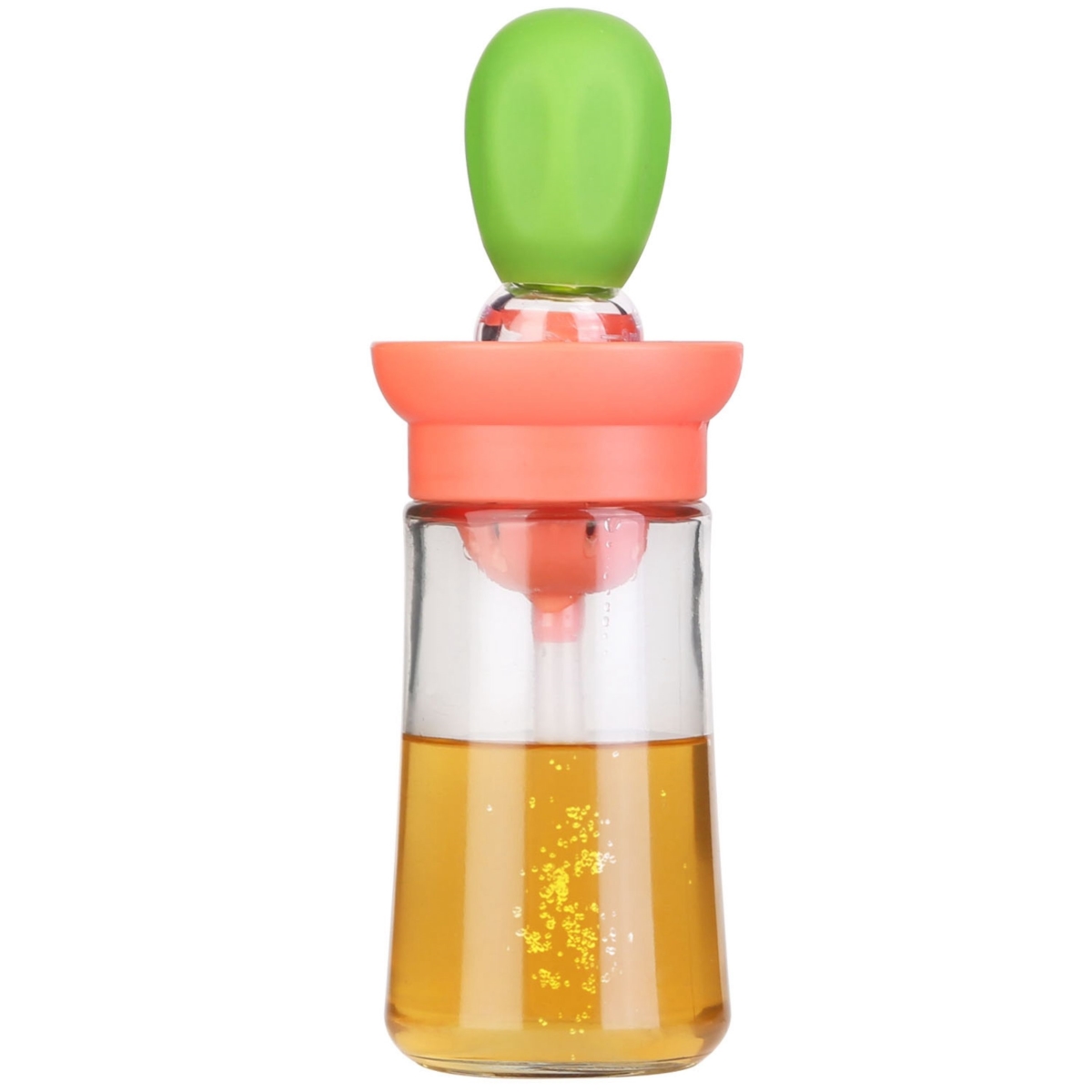 Picture of Fresh Fab Finds FFF-Green-GPCT3796 2-in-1 Oil Dispenser: Glass Cooking Bottle with Dropper & Brush - Silicone&#44; Measuring Container - for Kitchen&#44; Baking&#44; BBQ