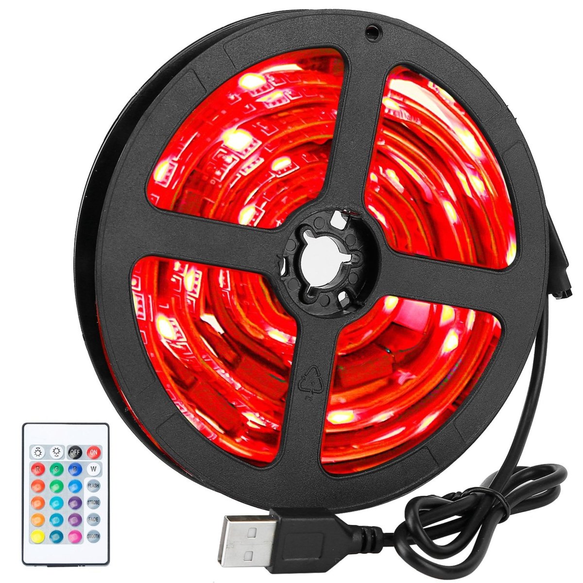 Picture of Fresh Fab Finds FFF-GPCT2641 6.56ft LED Backlight Strip - Waterproof RGB Strip Light - 16 Colors - 40-60&apos; TV - USB Monitor Lighting Kit - Remote Included