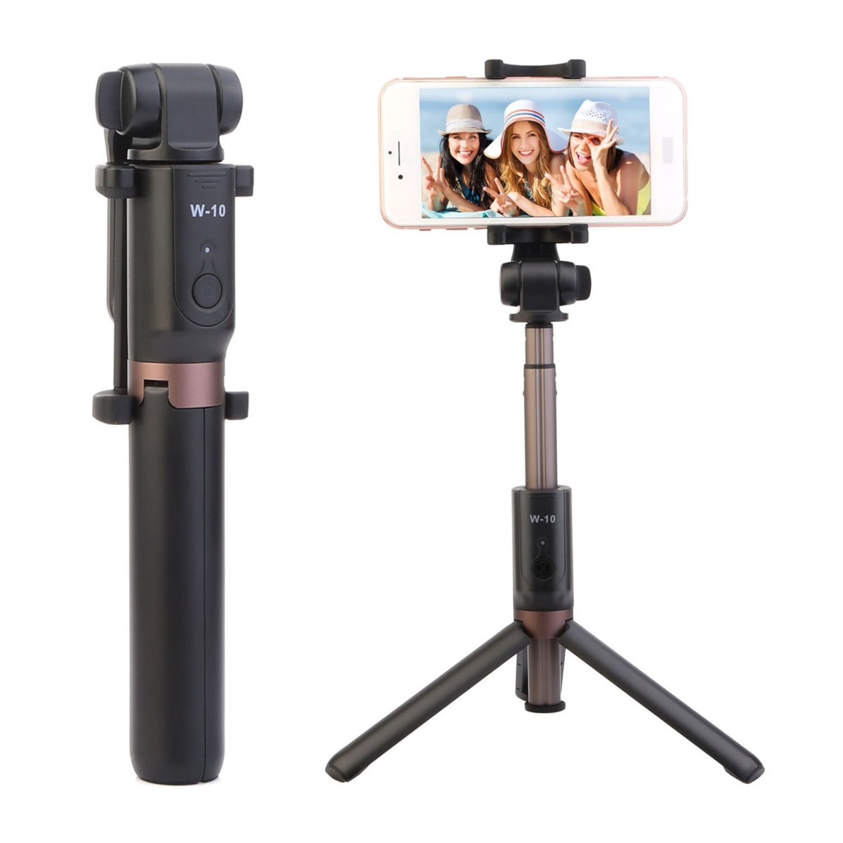 Picture of Fresh Fab Finds FFF-GPCT1291 Wireless Selfie Stick Tripod w/Remote Shutter for iPhone XS/XR/Max/Galaxy S10/S9 - Extendable&#44; Detachable&#44; Rechargeable.
