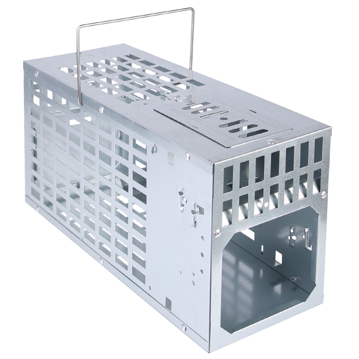 Humane Live Mouse Trap, Reusable Metal Rat Rodent Cage Catch Release Continuous Capture Indoor Outdoor Pet Children Safe - Gray - 1 Door
