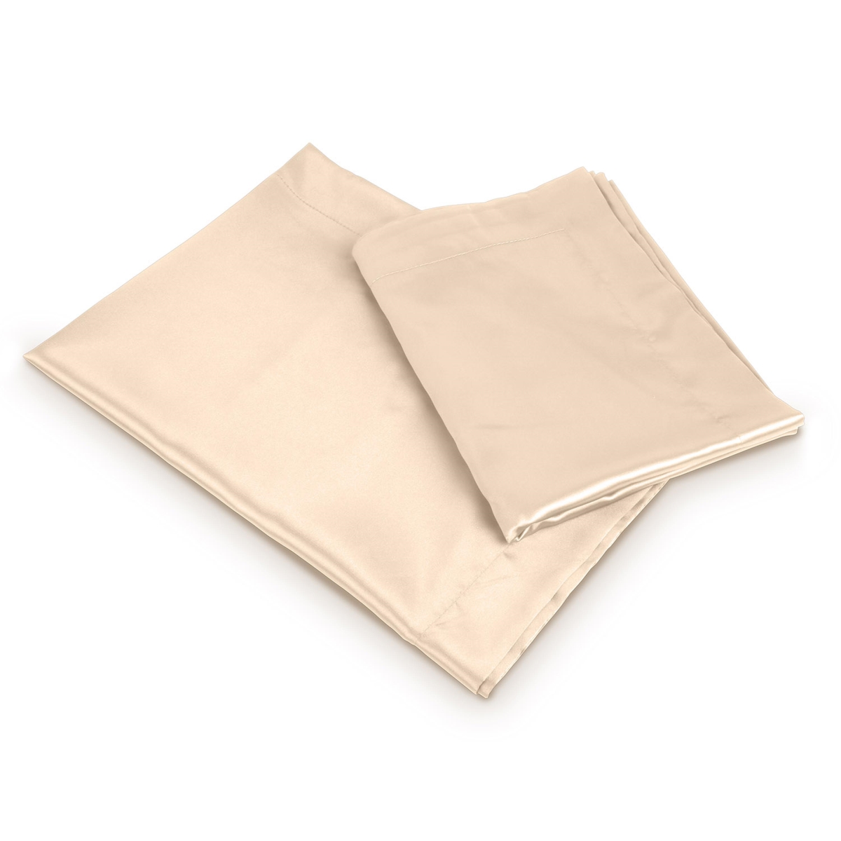FFF-Ivory-GPCT1329 Luxury Silky Satin King Pillowcase Set - Ivory - One Size