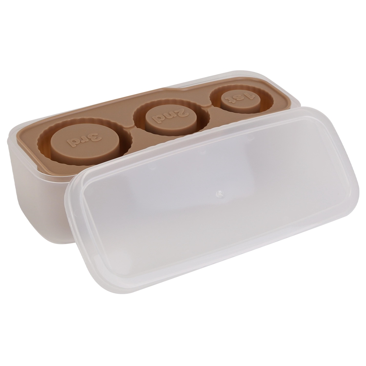 Picture of Fresh Fab Finds FFF-Coffee-GPCT4975 Ice Cube Tray for 20-30-40 oz Stanley Cup Easy Release Silicone Hollow Cylinder Tumbler Ice Cube Mold with Lid & Bin for Iced Juice Whiskey - Coffee - One Size