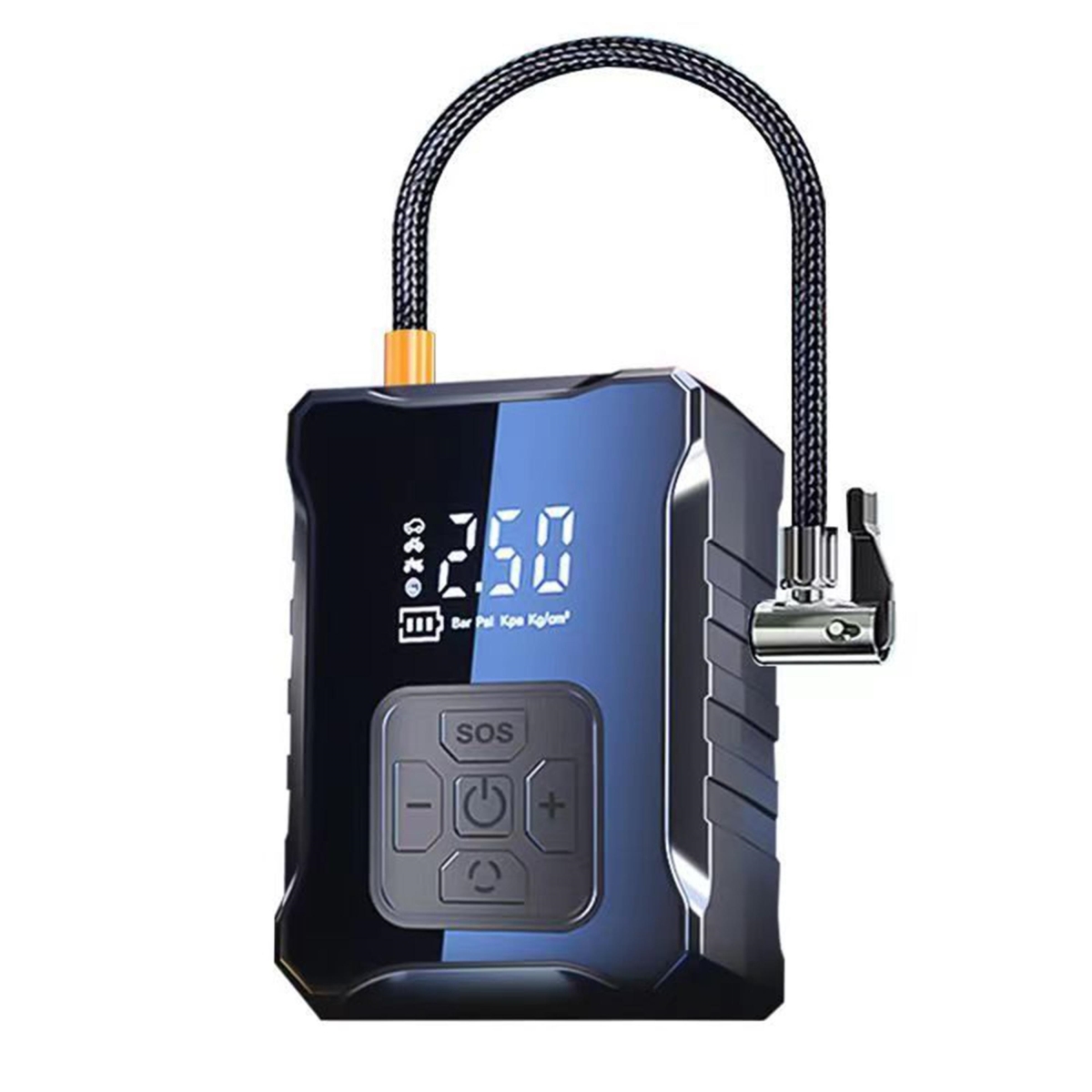 FFF-NoCarCharge-GPCT5122 150PSI Cordless Tire Inflator for Car & Bike, Black